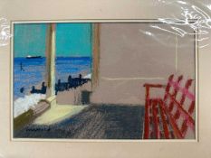 Derek Inwood (1925-2012), signed Pastel, Coastal Viewpoint, probably Sheringham, Norfolk, mounted 20