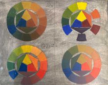 Derek Inwood (1925-2012). mixed media on board, Geometrc patterns, paint colours, unframed,