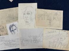 Derek Inwood (1925-2012), Packet containing various preparatory and other sketches