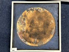 Derek Inwood (1925-2012). mixed media, "Burnt Moon", signed, titled verso framed, Size