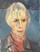 Derek Inwood (1925-2012). oil on board, Portrait, "Gillian Lubach", signed, titled verso, unframed,
