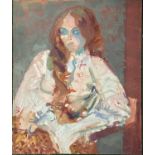 Derek Inwood (1925-2012). oil on board, Portrait of a lady, unsigned, unframed,