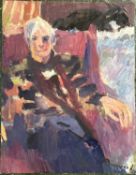Derek Inwood (1925-2012). oil on board, Portrait of Gilly, signed, unframed, 20" x 16"