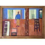 Derek Inwood (1925-2012). oil on card, Leslie Marr in Studio, signed verso, framed,