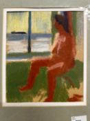 Derek Inwood (1925-2012), Pastel, figure by window, 22 x 19, mounted