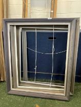 Three large wooden frames, various sizes. Largest 37x32''
