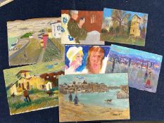 Derek Inwood (1925-2012), seven various pastel Sketches