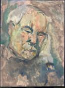 Attributed to Leslie Marr. oil on board, Portrait of Derek Inwood, unframed,