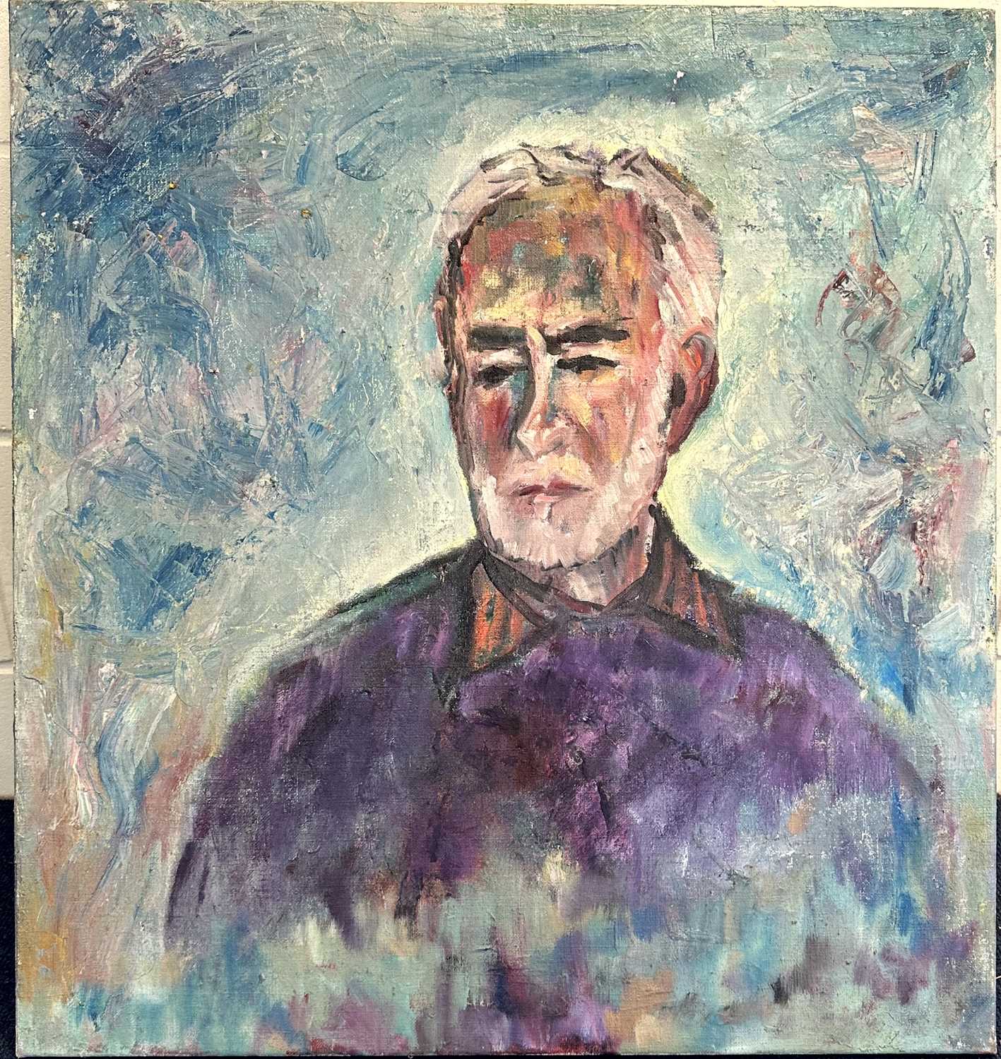 Unsigned. oil on canvas, Portrait of Derek Inwood, unframed,