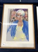 Derek Inwood (1925-2012). pastel, Portrait, signed, framed/glazed,