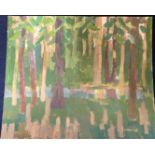 Derek Inwood (1925-2012). oil on card, Forest scene, signed, unframed, 20" x 24"