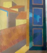 Derek Inwood (1925-2012). oil on board, View from window, unframed, Size approximately: 60x50cm