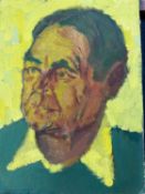 Derek Inwood (1925-2012). oil on fibre board, Portrait, unframed,