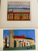 Derek Inwood (1925-2012), two small mounted Pastels, landscapes, one signed
