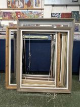 Seven large wooden frames, various sizes. Largest 41x34''