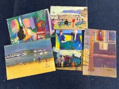 Derek Inwood (1925-2012), six various pastel Sketches