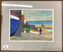 Derek Inwood (1925-2012). pastel, "Lifeboat, Sheringham", signed, framed/glazed, labelled verso,