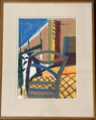 Derek Inwood (1925-2012). pastel, "Spanish Chair", signed, titled verso, framed and glazed,