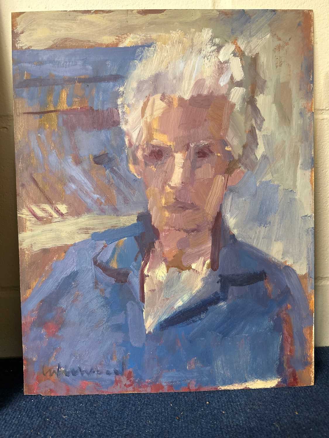 Derek Inwood (1925-2012). oil on board, Portrait, signed, unframed, - Image 2 of 2