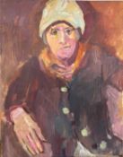 Derek Inwood (1925-2012). oil on board, "My Old Dutch" (portrait of Gilllian), oil on board,