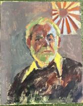 Derek Inwood (1925-2012). oil on board, Self-Portrait, unframed,