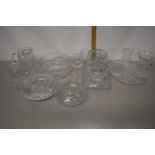 Mixed Lot: Various cut clear glass wares to include dressing table items, bowls, vases etc