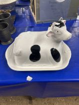 Cow shaped butter dish