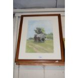 Study of a rural scene with tanker, indistinctly signed, possibly Partridge