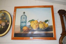 A still life of fruit, framed