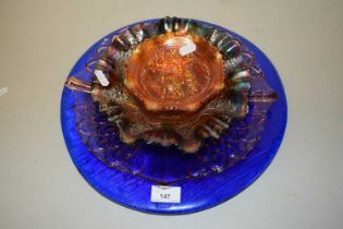 Mixed Lot: Carnival glass dishes and others