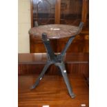 A small African hardwood folding occasional table