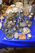 Mixed Lot: Various assorted silver plated wares to include a range of goblets, tea wares and other