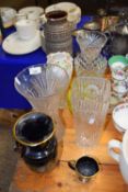 Mixed Lot: Various glass vases, West German pottery vase etc