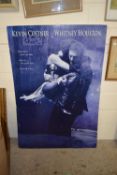 Kevin Costner and Whitney Houston - cardboard advertising print
