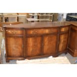 Bevan & Funnell Reprodux bow front mahogany veneered sideboard