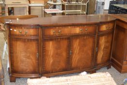 Bevan & Funnell Reprodux bow front mahogany veneered sideboard