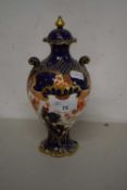 A small Royal Crown Derby gilt decorated covered vase