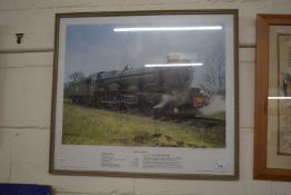 Railway Interest - Photographic print King George V locomotive, framed and glazed