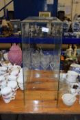 A rectangular glass display case