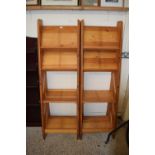 A pair of modern pine bookcases/shop display stands