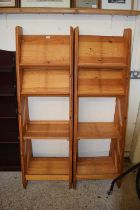 A pair of modern pine bookcases/shop display stands