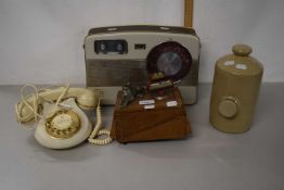 Mixed Lot: Vintage cigarette dispenser, a vintage Baird radio, vintage telephone and a hot water