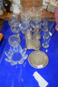 Mixed Lot: Various assorted drinking glasses, silver plated cruet etc