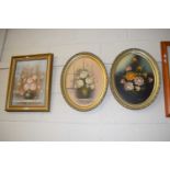 A pair of contemporary oil on board still life studies of flowers, signed J Cooper together with a