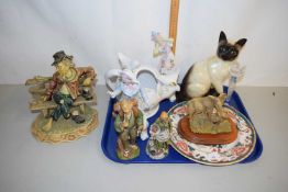 A tray of various assorted ceramics, figurines etc