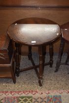 20th Century circular oak occasional table