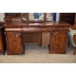 A Victorian mahogany twin pedestal sideboard