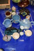 Mixed Lot: Various ceramics to include Widdecombe Fair teaset, Poole Pottery dolphin, Carnival Glass