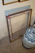 Modern picture frame with blue painted finish together with another with distressed finish (2)
