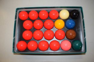 A case of snooker balls